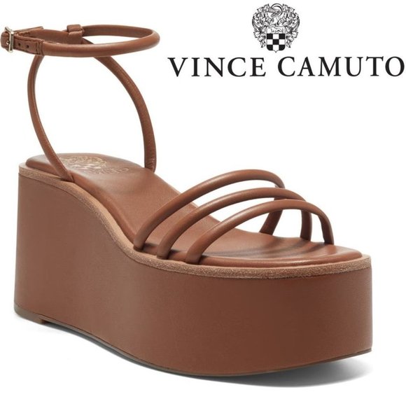 🆕️ Women's Vince CAMUTO Graceny Platform Sandal, Size 7.5 / 8 / 8.5 / 9  Brown - Picture 1 of 9